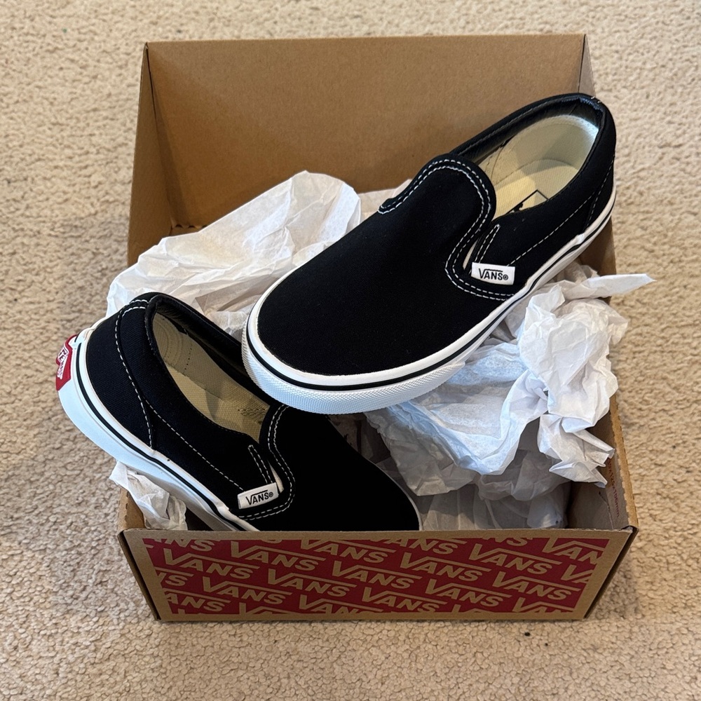 Vans Kids Black Slip-On Sneakers
